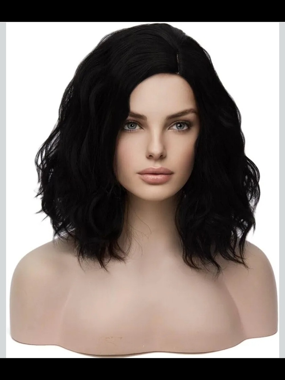 Black Wigs for Women 14 Inch Short Curly Wavy Wig Girls Natural Black Shoulder